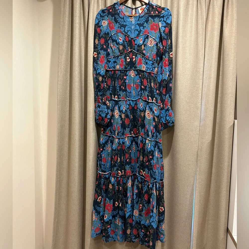 ❗️SOLD❗️Farm Rio Arabesque Floral Blue Maxi Dress - Picture 6 of 9